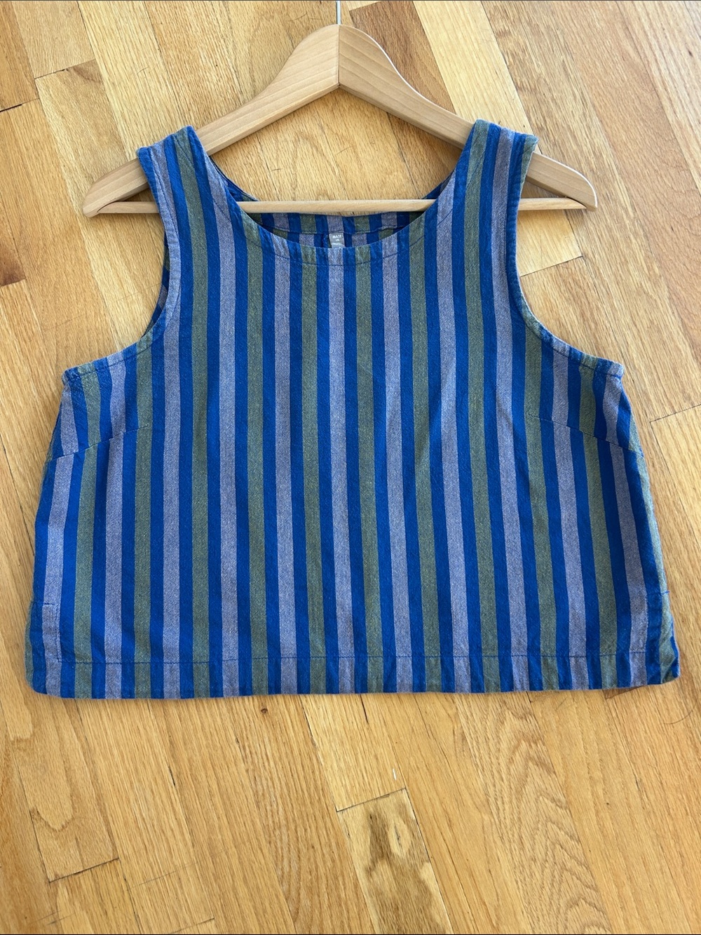Mata Traders Blue and Green Striped Kids Tank
